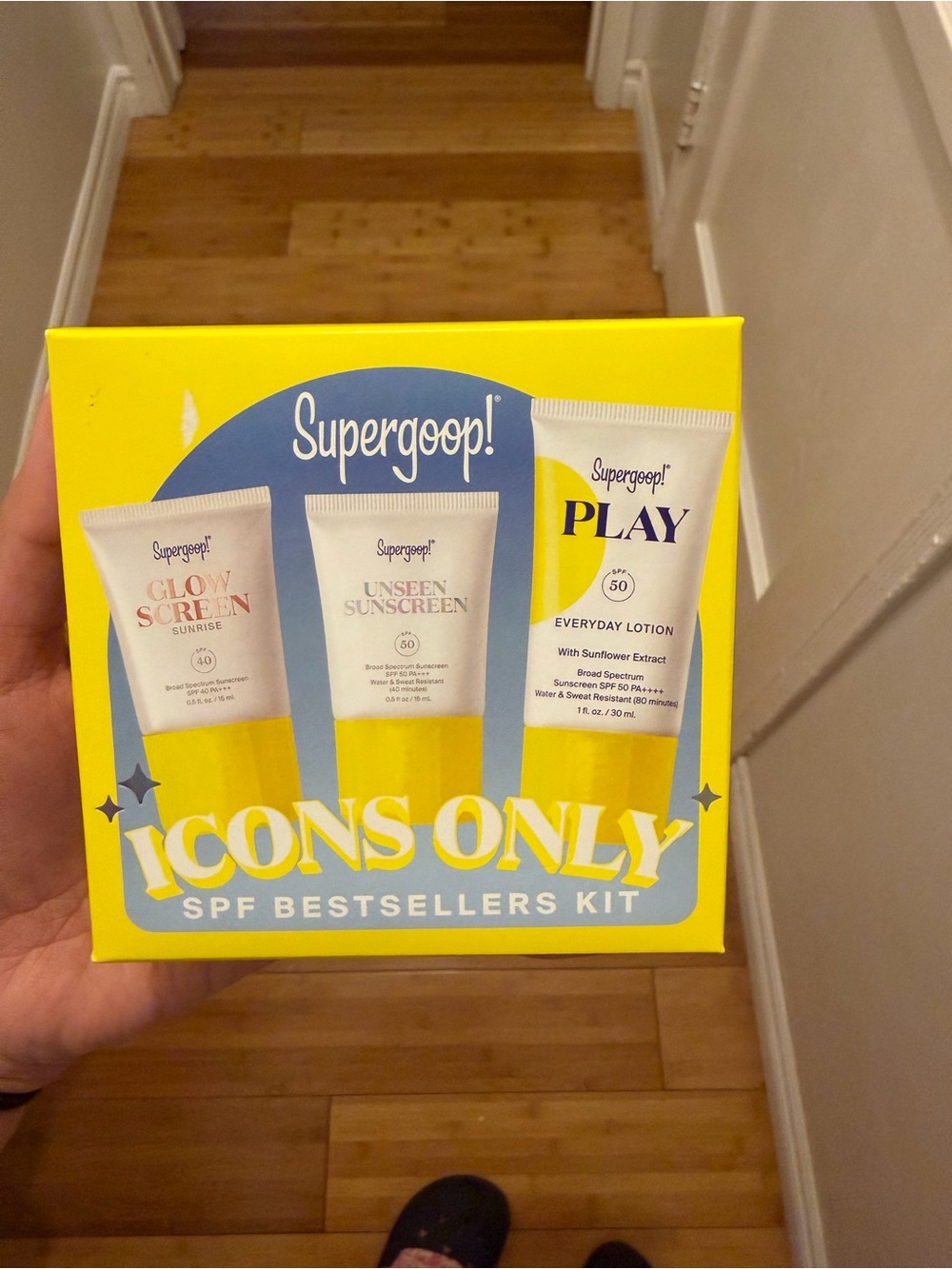 Supergoop! Yellow Icons Only SPF Bestsellers Kit with Blue Accents